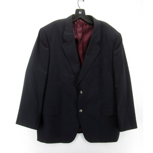Jack Victor Blazer 46 Short Jacket Wool Navy Sport Coat Business Preppy - Picture 1 of 12